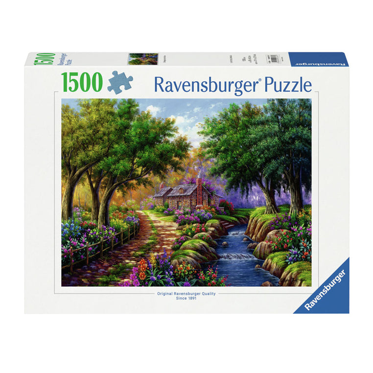 Ravensburger legpuzzelhuisje bij de rivier, 1500e.