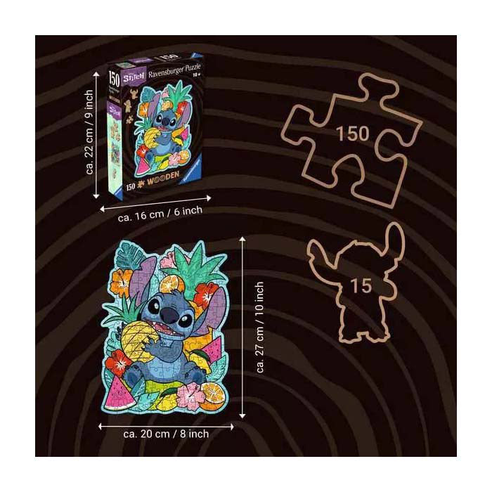 Ravensburger houten legpuzzel disney stitch, 150st.