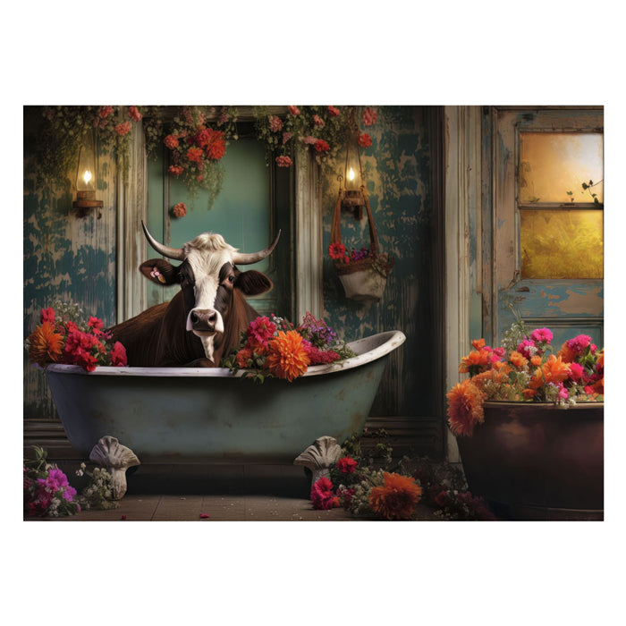 Ravensburger puzzel the cow in the bathtub - legpuzzel - 1000 stukjes