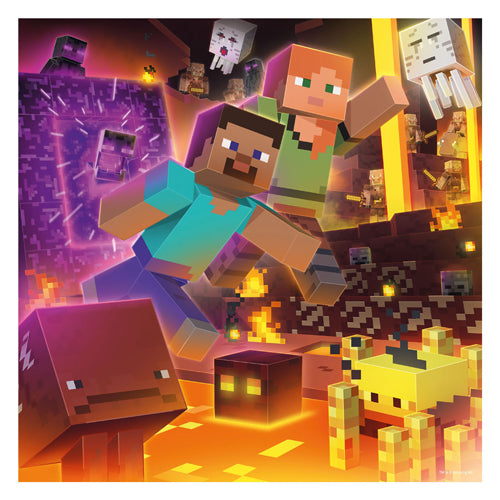 Ravensburger puzzel minecraft biomes - legpuzzel - 3x49 stukjes