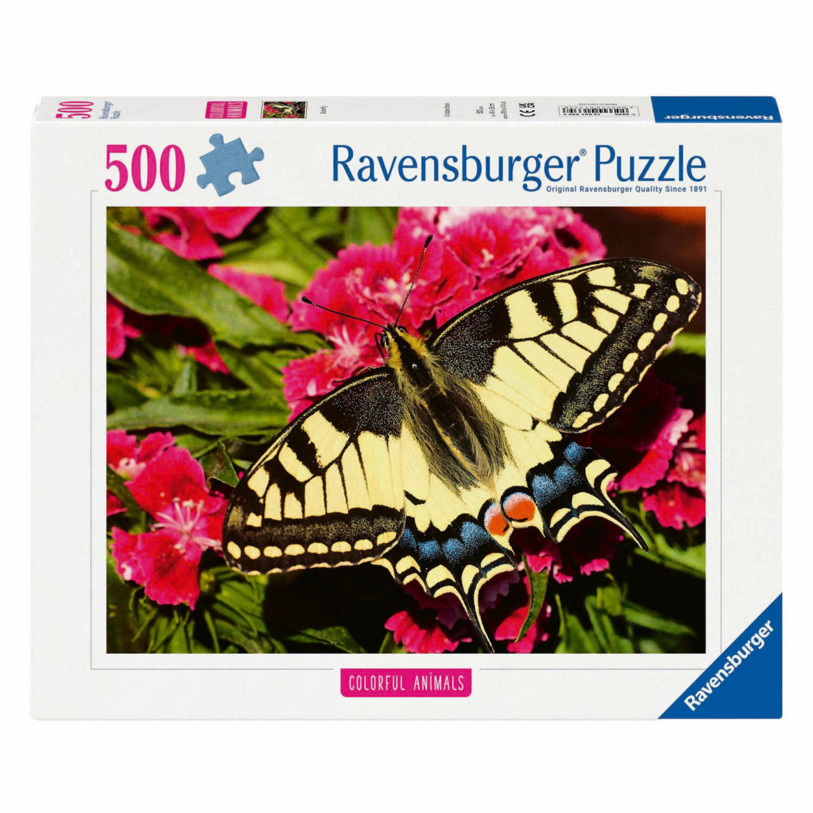 Ravensburger legpuzzel kleurrijke dieren vlinder, 500st.