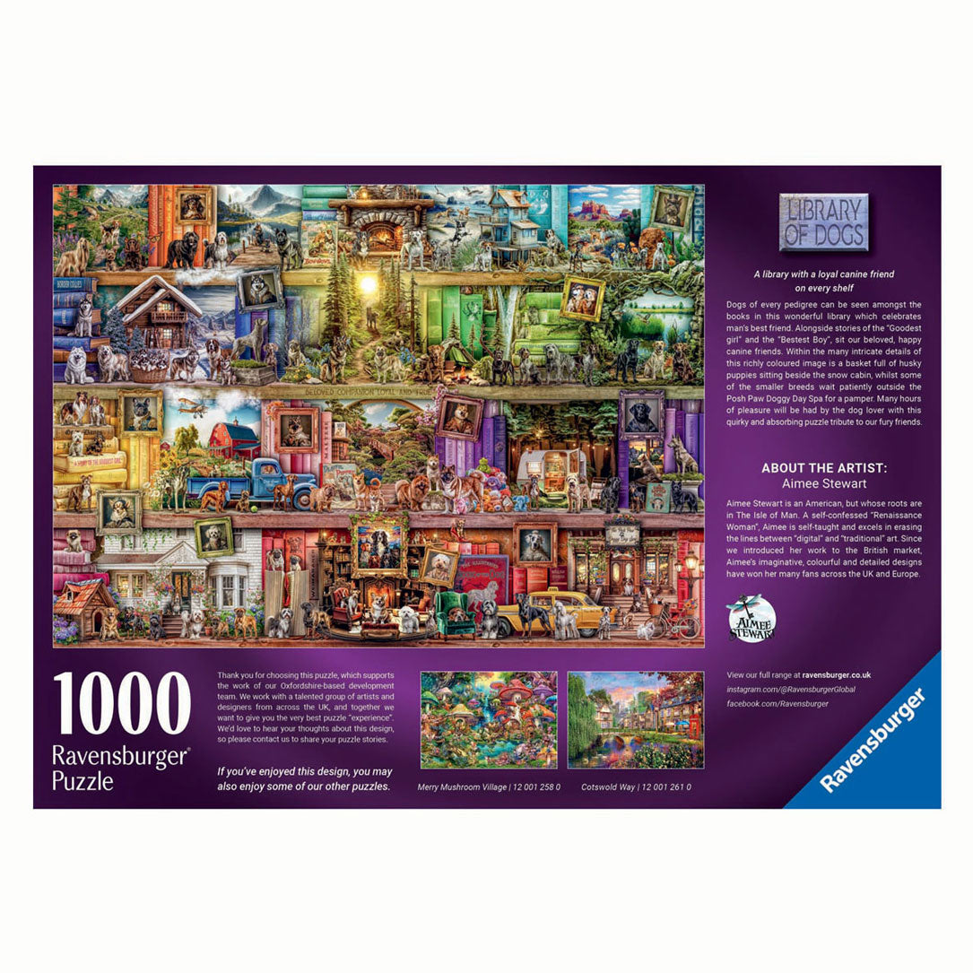 Ravensburger puzzel de bibliotheek van honden 1000 stukjes