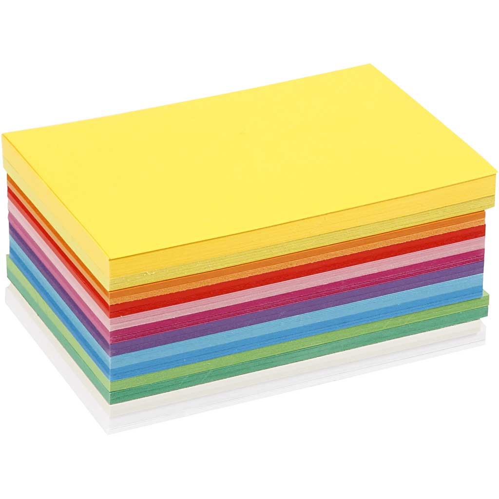 Lentekarton, a6, vel 105x148 mm, 180 gr, diverse kleuren, 120 div vellen 1 doos