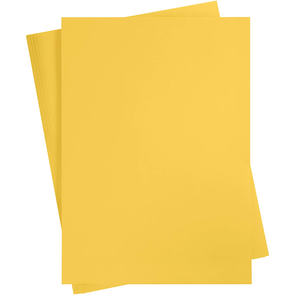 Gekleurd karton, a2, vel 420x594 mm, 180 gr, sun yellow, 10 vel 1 doos
