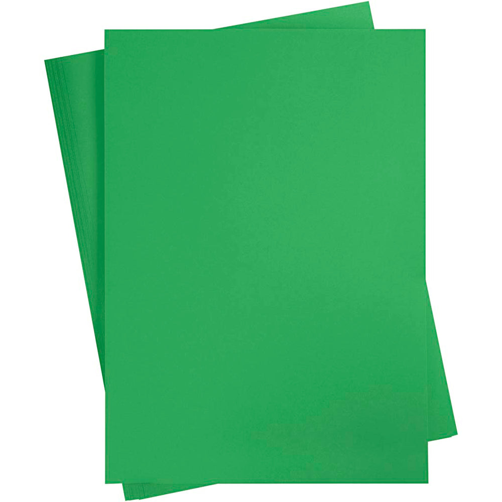 Gekleurd karton, a2, vel 420x594 mm, 180 gr, gras groen, 10 vel 1 doos