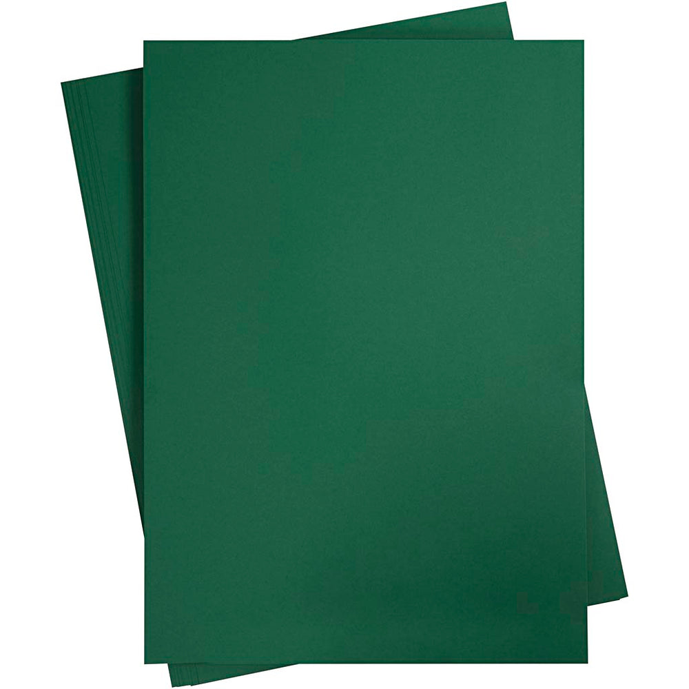 Gekleurd karton, a2, vel 420x594 mm, 180 gr, donkergroen, 10 vel 1 doos