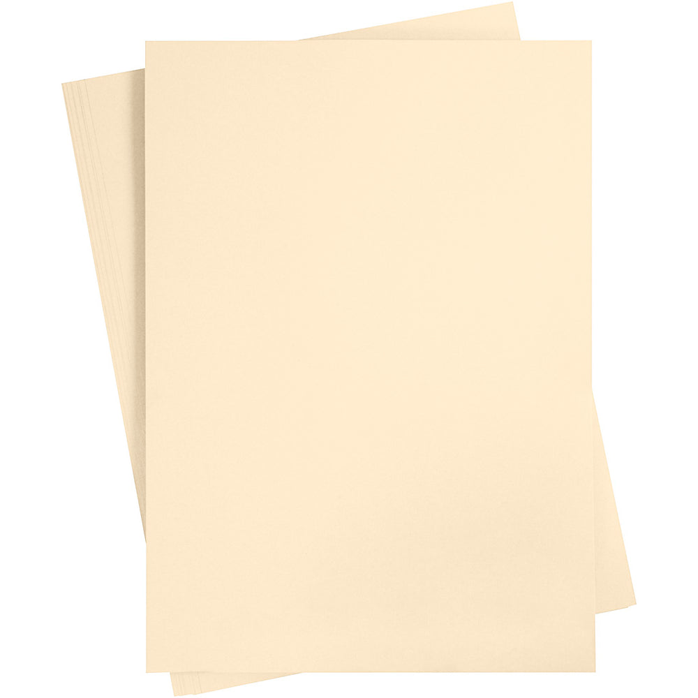 Gekleurd karton, a2, vel 420x594 mm, 180 gr, licht beige, 10 vel 1 doos