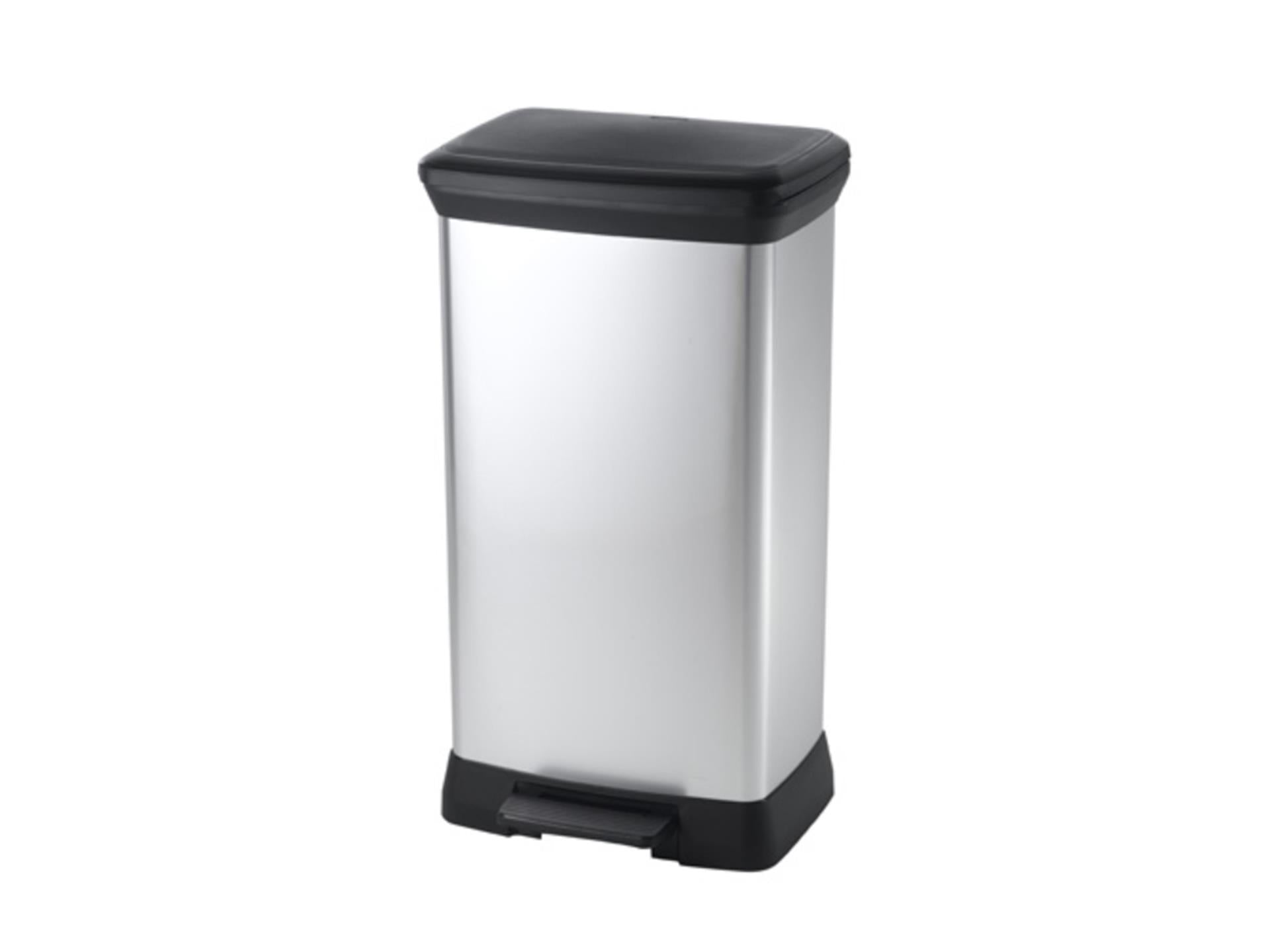 Curver decobin 50l rechthoekig zilver zw