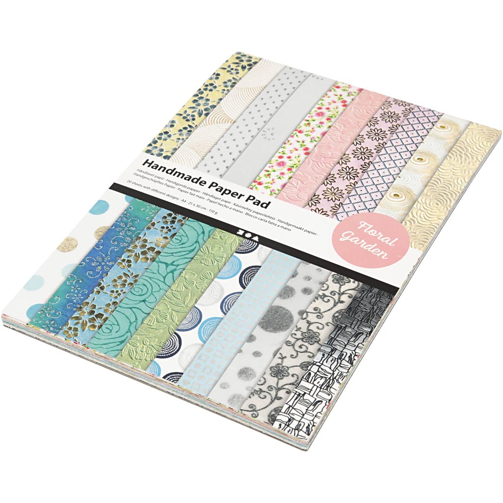 Papierblok Bloemen met handgemaakt Papier, 20 gesloten