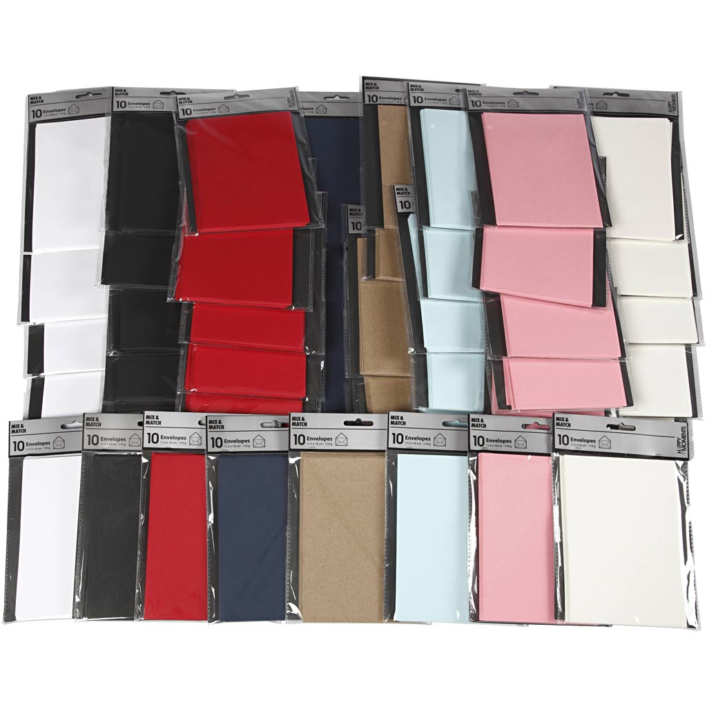 Http: www.cchobby.nl enveloppen-afmeting-envelop-11-5x16-cm-110-gr-zwart-blauw-rood-wit-8x10-doos-1-doos