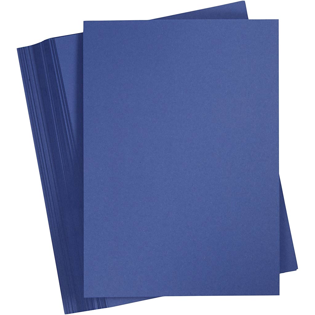 Gekleurd karton, a4, vel 210x297 mm, 180 gr, donkerblauw, 100 vel 1 doos