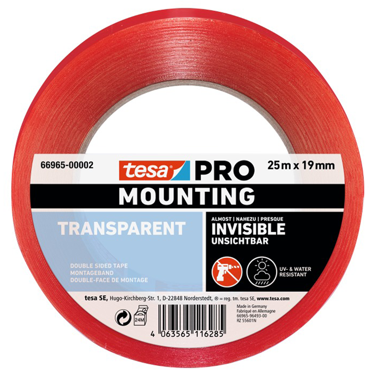 Tesa professional tesa montagetape montagepro transparant 66965 25 m x 19 mm - 6696...