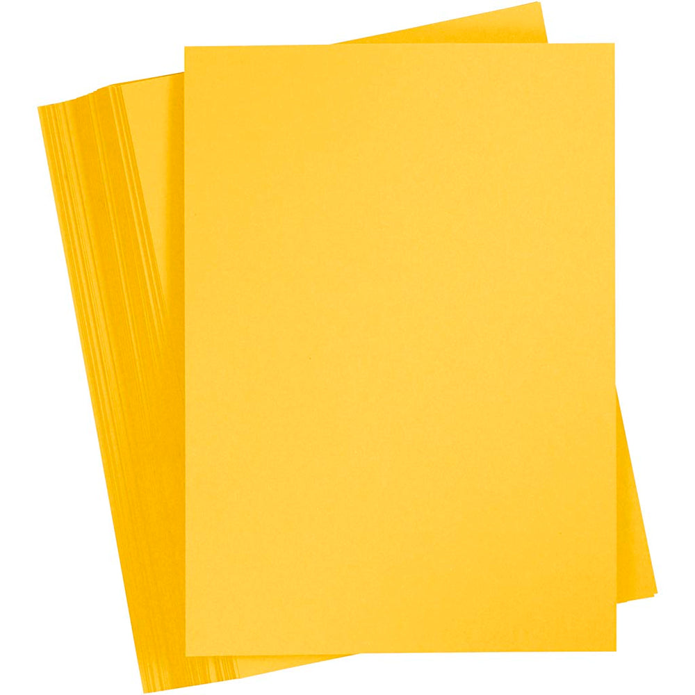 Gekleurd karton, a4, vel 210x297 mm, 180 gr, sun yellow, 100 vel 1 doos