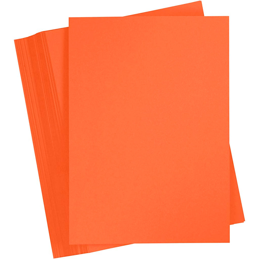 Gekleurd karton, a4, vel 210x297 mm, 180 gr, oranje, 100 vel 1 doos