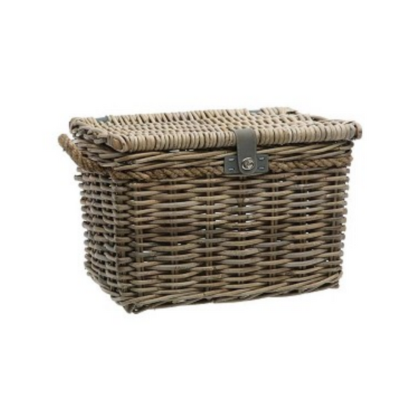 Newlooxs Rattan bicycle basket New Melbourne Large 45 litres 45 x 33 x 31 cm grey