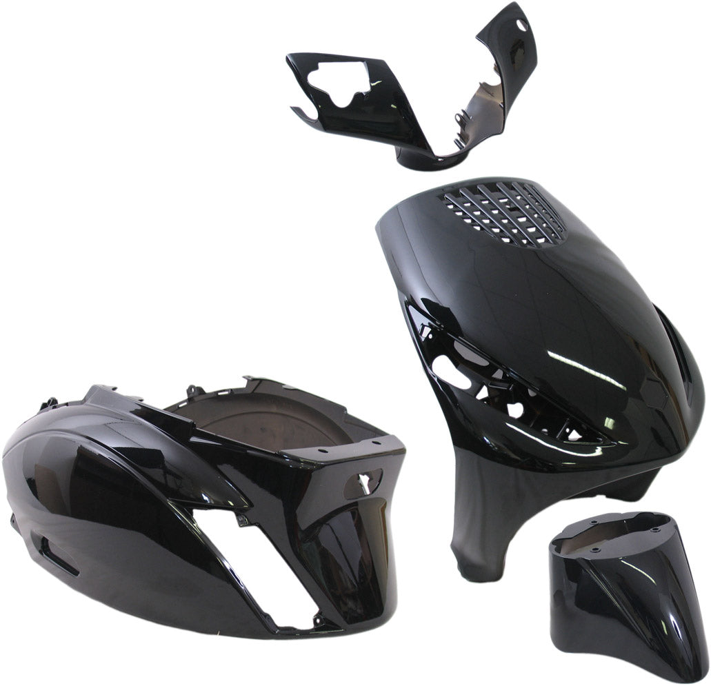 Edge plaatset 4-delig voor piaggio zip zip 2000 2t 4t vanaf bouwjaar 2000 - metallic zwart