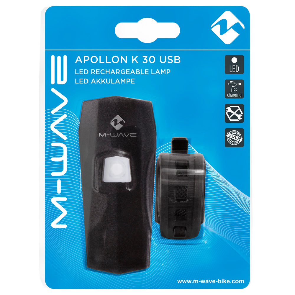 M-wave apollon k 30 usb rechargeable battery front light
