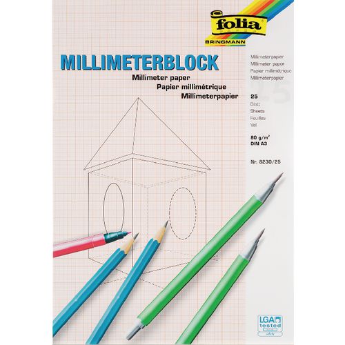 Grafisch papier blok folia a3 80 gsm 25 vel
