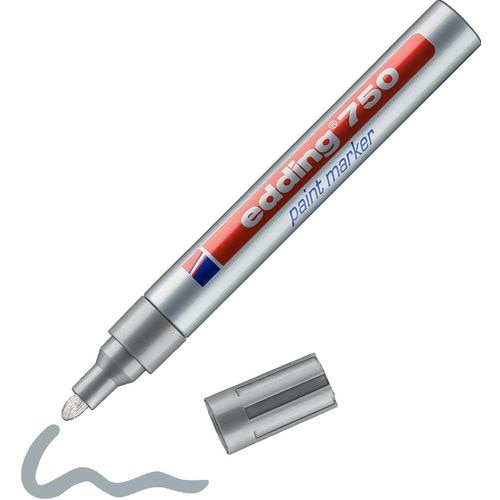 Edding paintmarker 750 zilver 4-750054 2-4mm zilver ronde punt