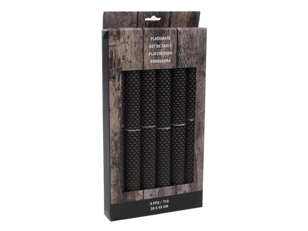 Svenska living placemat set a 6 30x45cm poly bruin