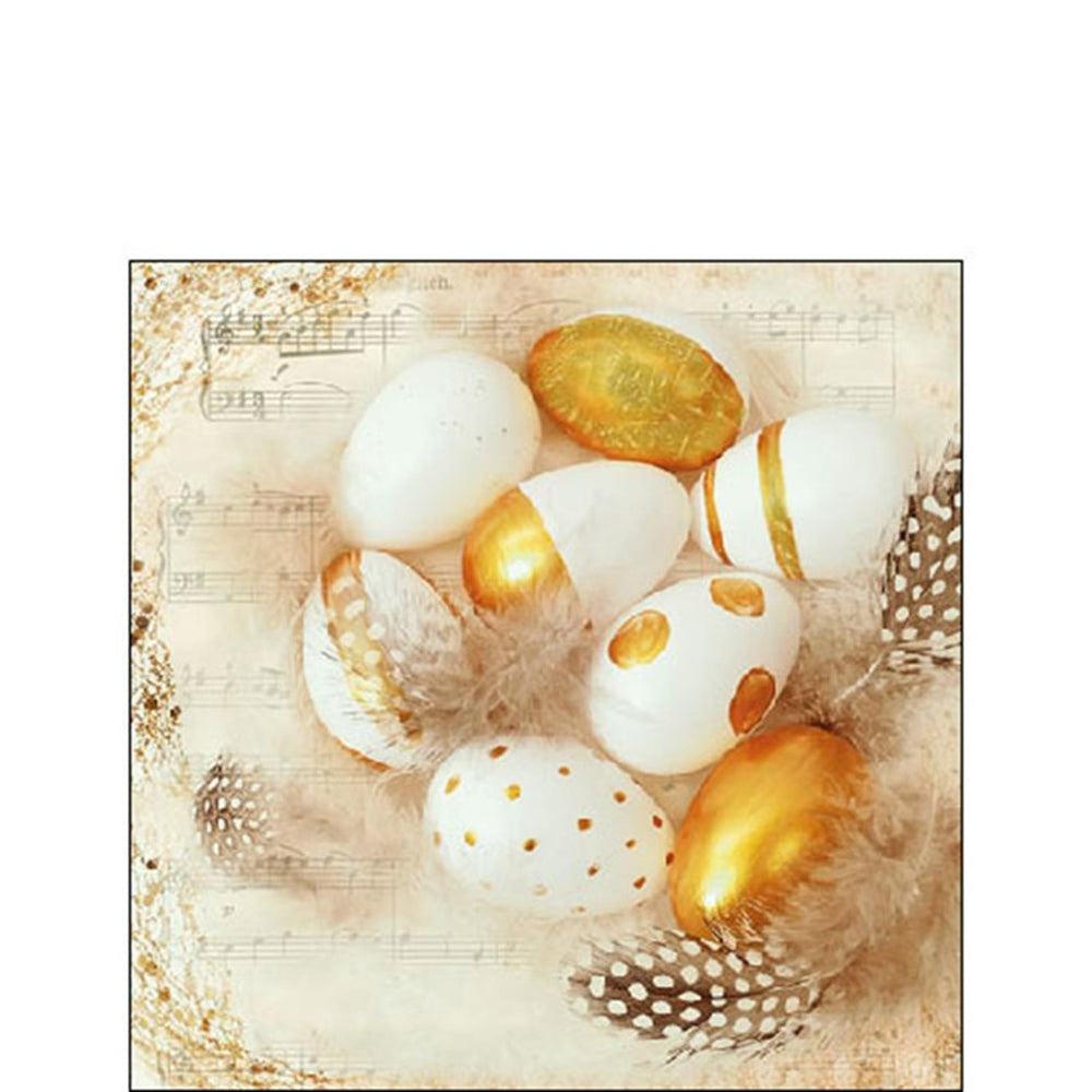 Ambiente servet 33cm golden eggs