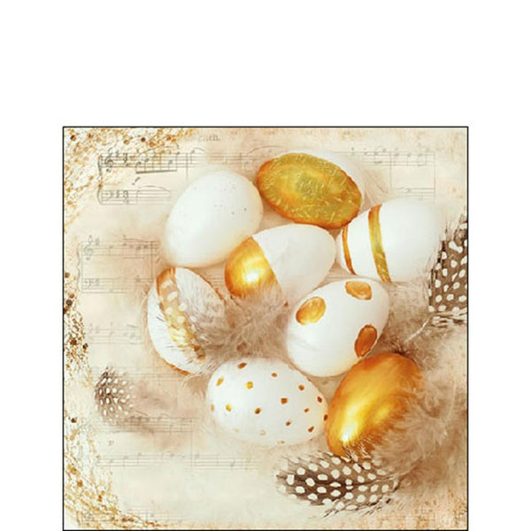 Ambiente servet 33cm golden eggs