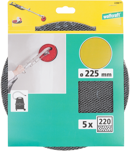 Wolfcraft hechtschuurschijven | sic | k220 | ø225mm | 5 stuks - 2288000