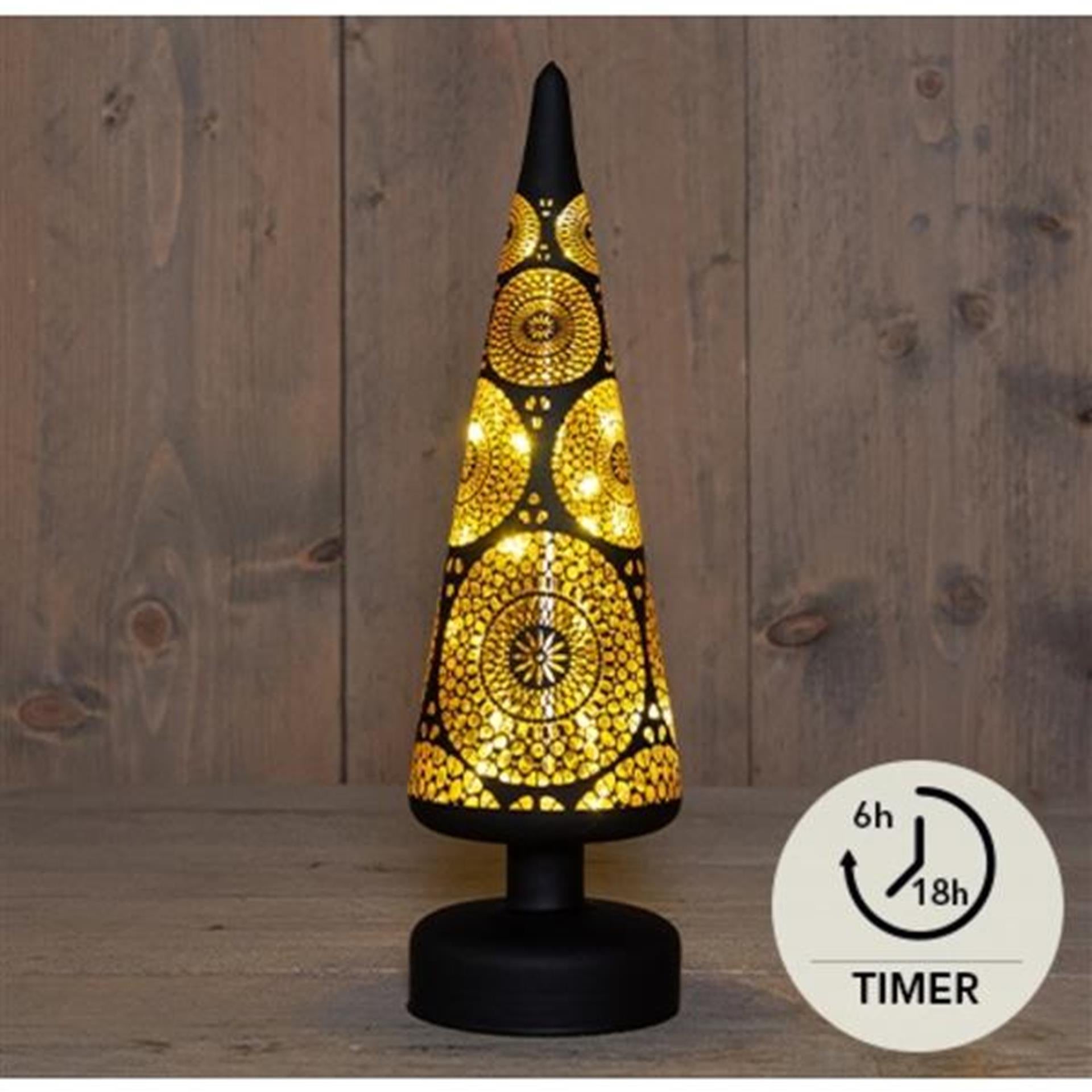 Anna's collection led kerstboompje glas marrakech 9x30cm