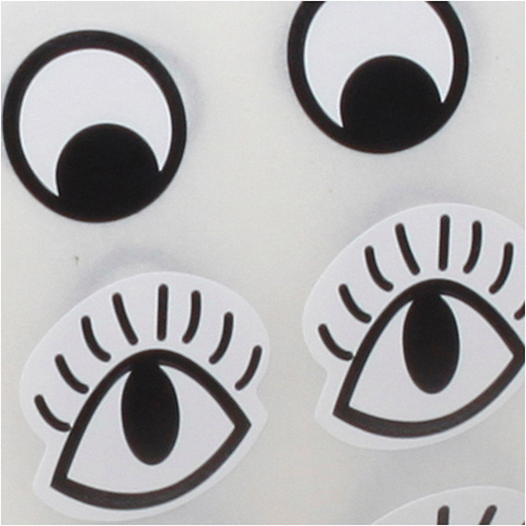 Creativ bedrijfssticker ogen zwart wit, 2000st.
