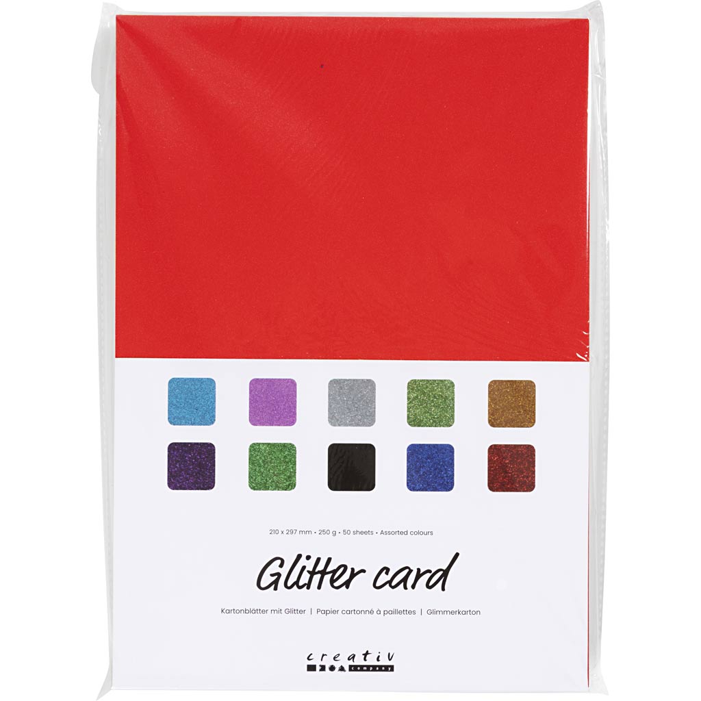Creativ company glitterkarton a4, 50 afgesloten