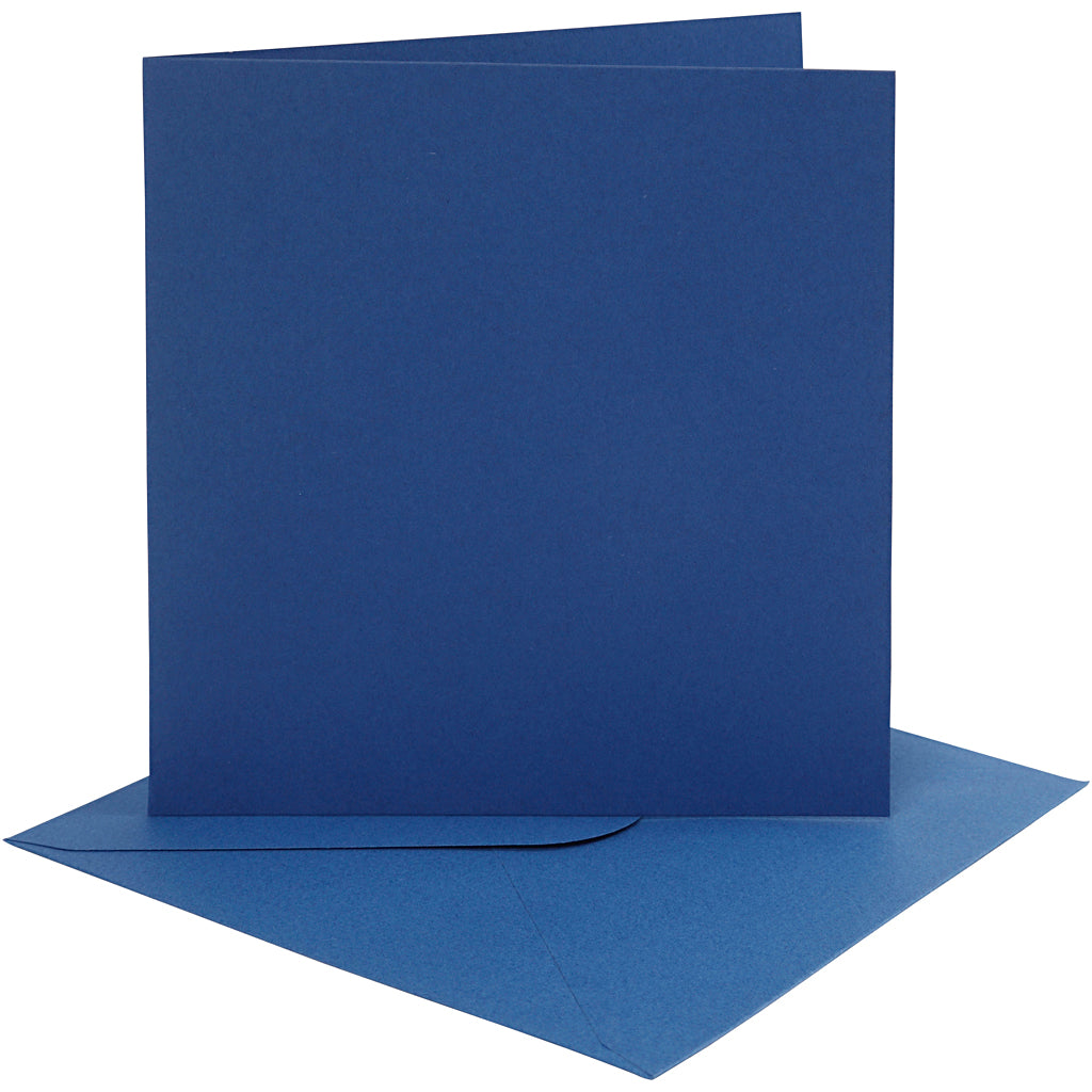 Creativ bedrijfskaarten en enveloppen blauw, 4st.