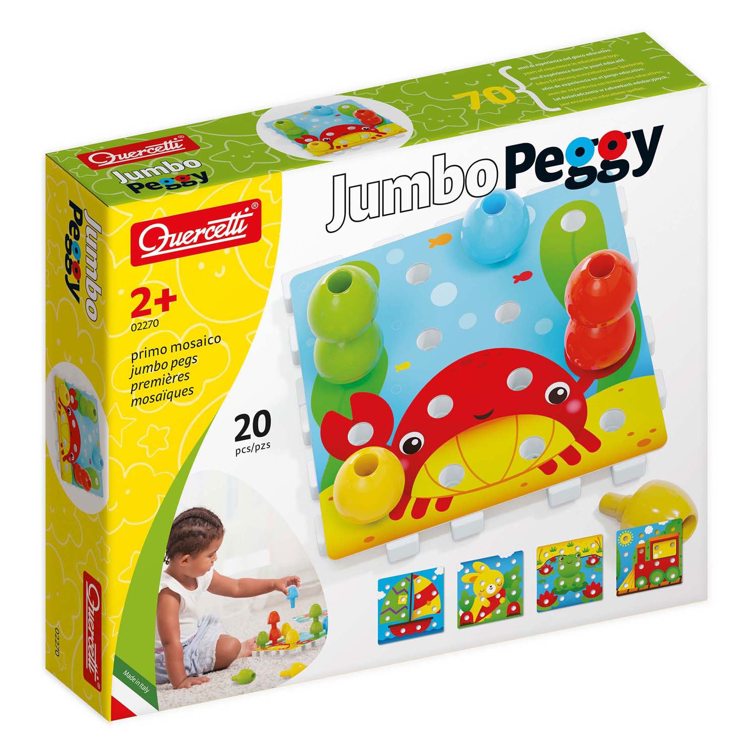 Quercetti jumbo insteekpinnen, 20dlg.
