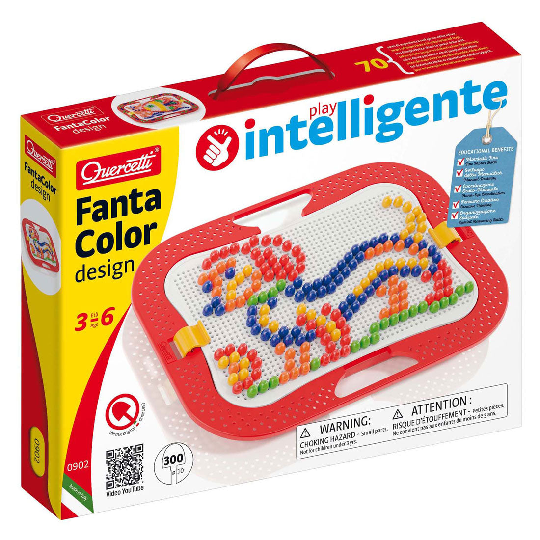 Quercetti Fantacolor Design Insteekmozaïek, 300 pinnen