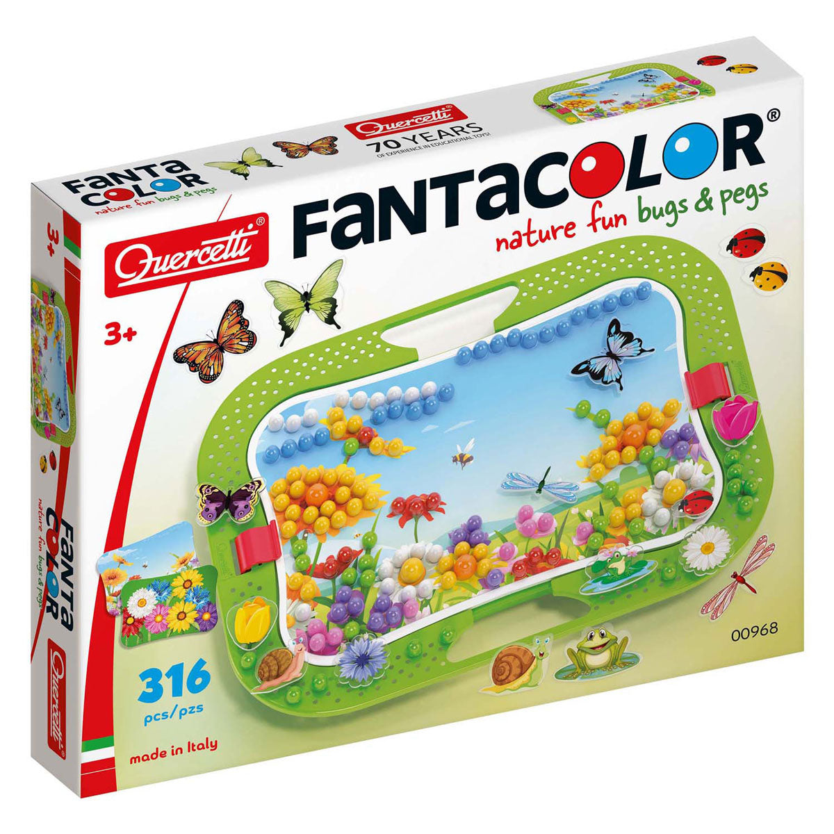 Quercetti Natuur Plezier Fun en Haringen Insteek Mozaïek, 316dlg.