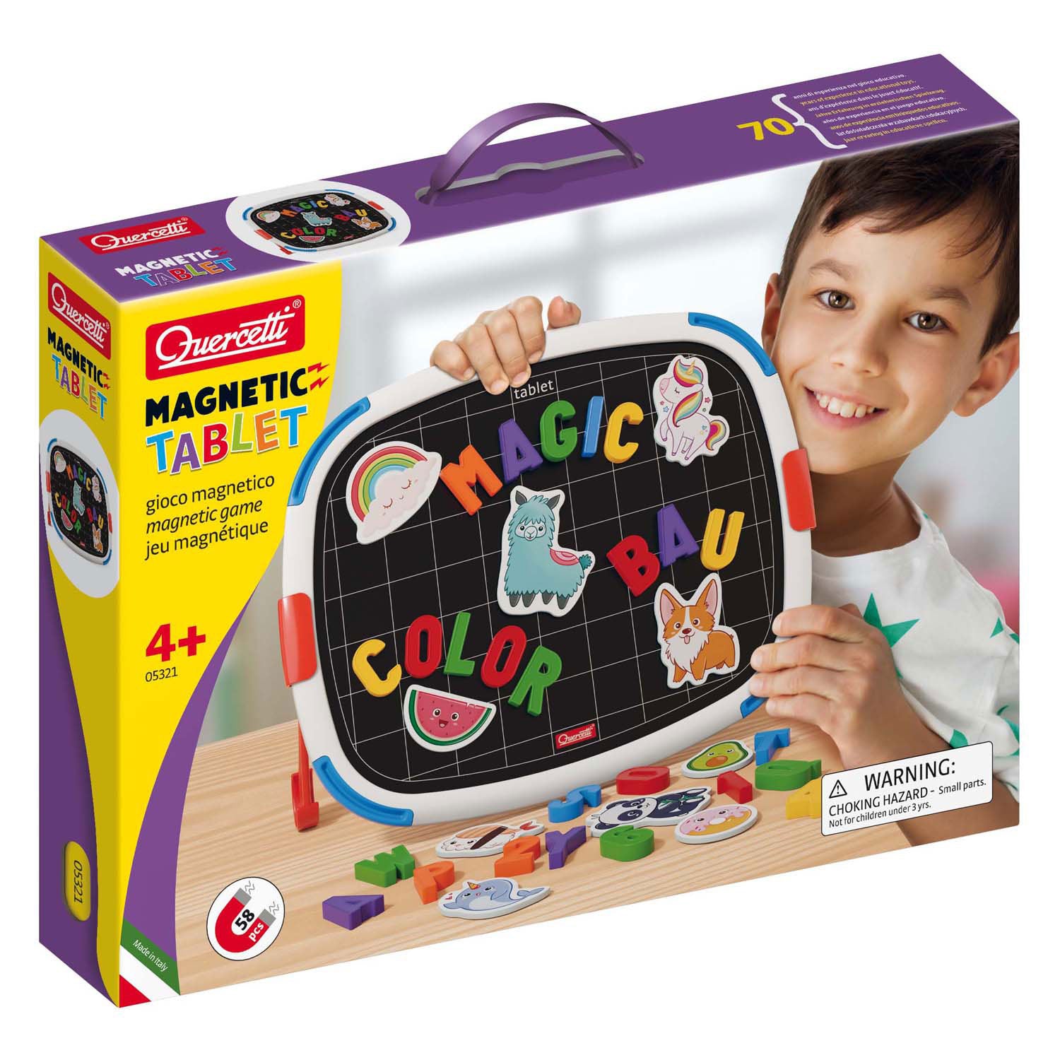 Quercetti magneet tablet basis letters