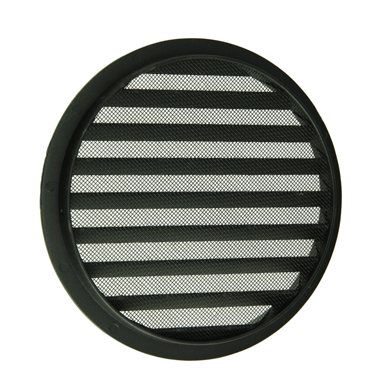 Renson 1061636 - inbouw rond schoepenr met gaas434r dia 200 ral 9005 zwart | 5 stuks