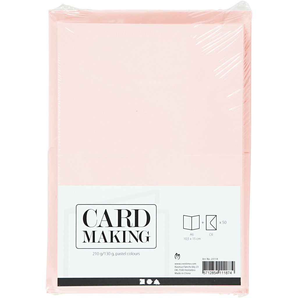 Creativ bedrijfskaarten en enveloppen pastelkleuren, 50 sets