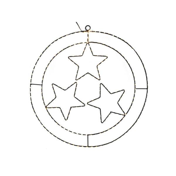 Svenska living led kersthanger ring sterren zwart 50cm 245goldled 24flash ip44 5m