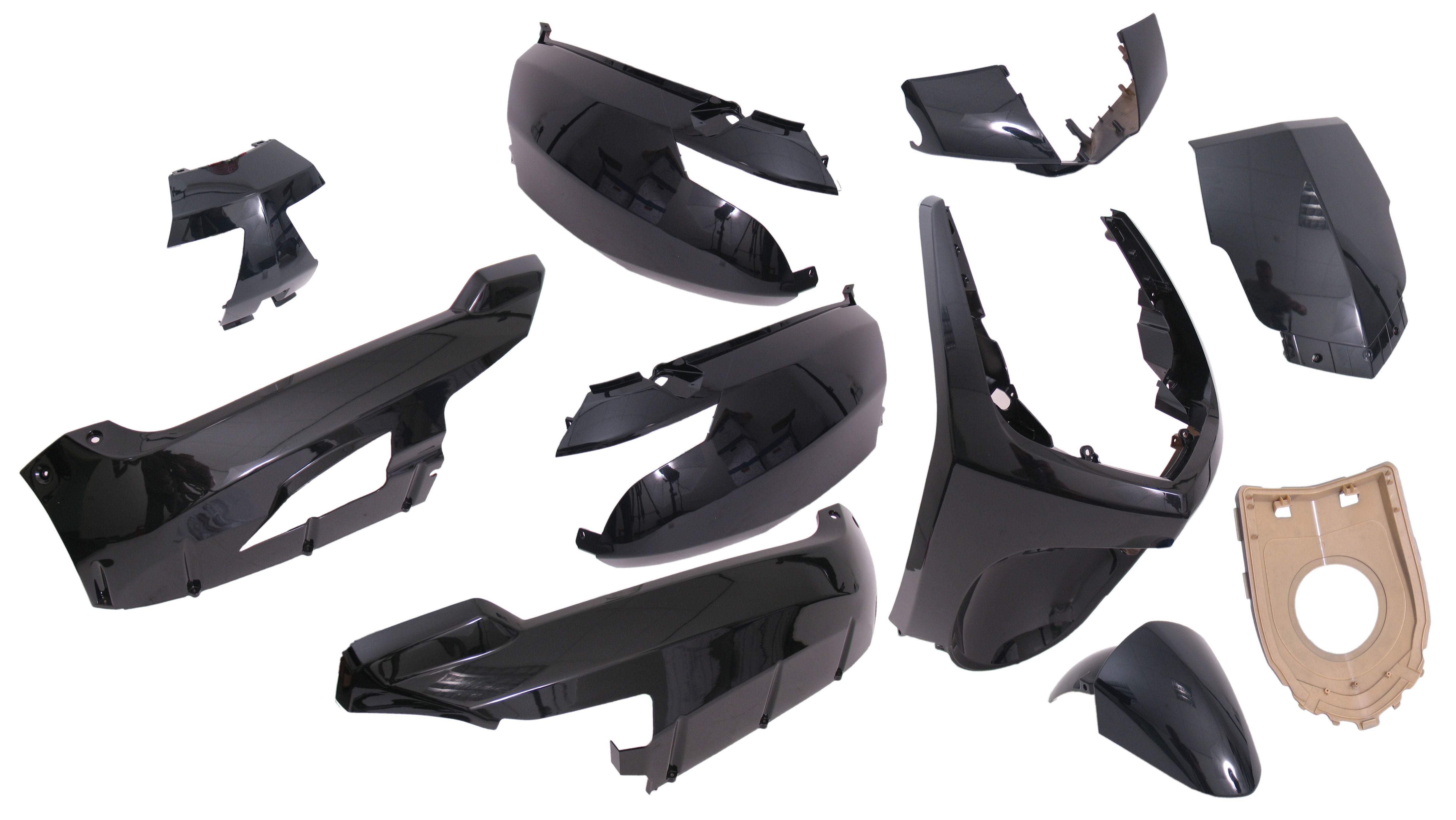 Edge plaatset 9-delig voor peugeot new vivacity vanaf bouwjaar 2008 50cc 2 4t - metallic zwart