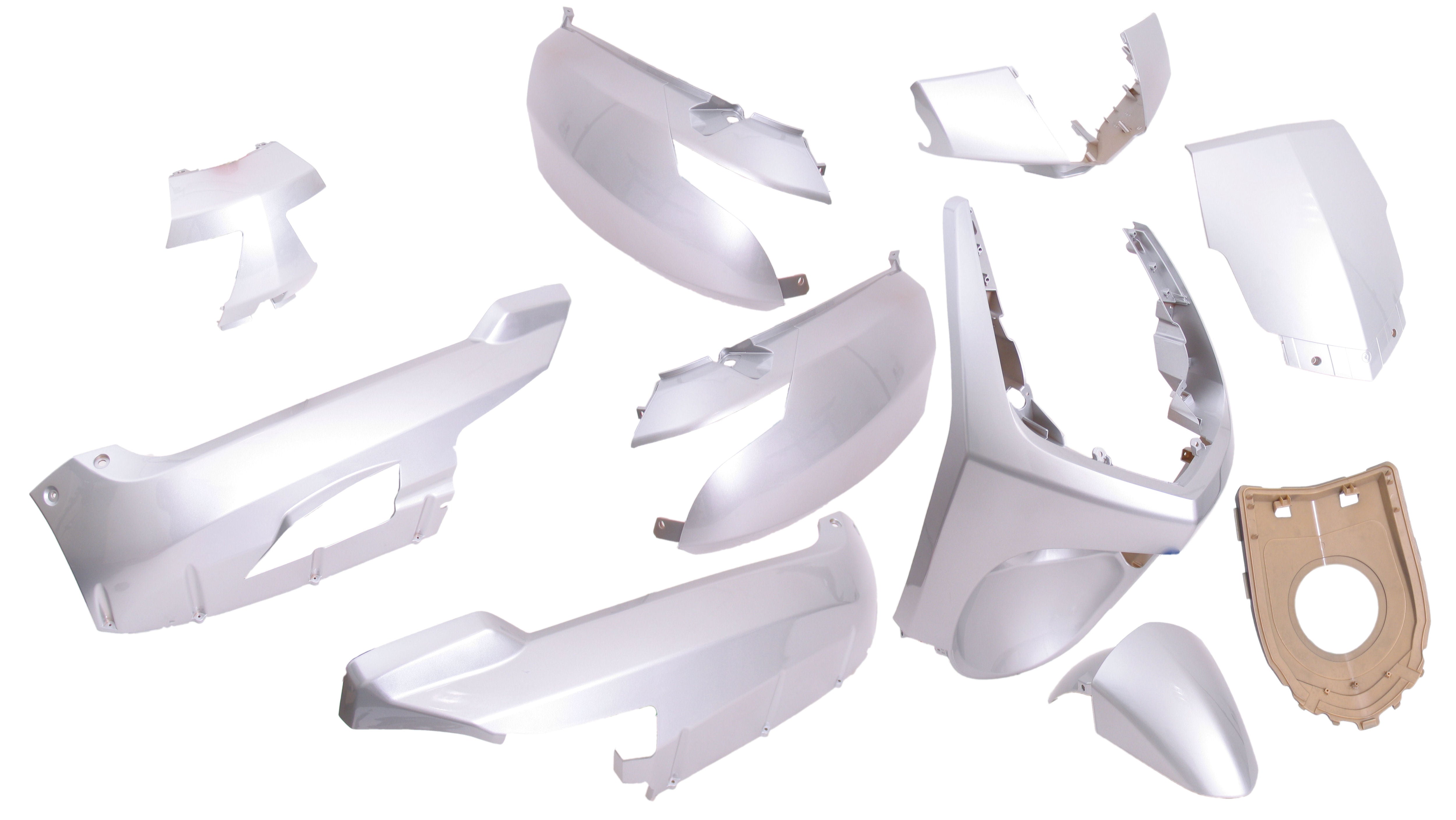 Edge plaatset 9-delig voor peugeot new vivacity vanaf bouwjaar 2008 50cc 2 4 takt - metallic zilver