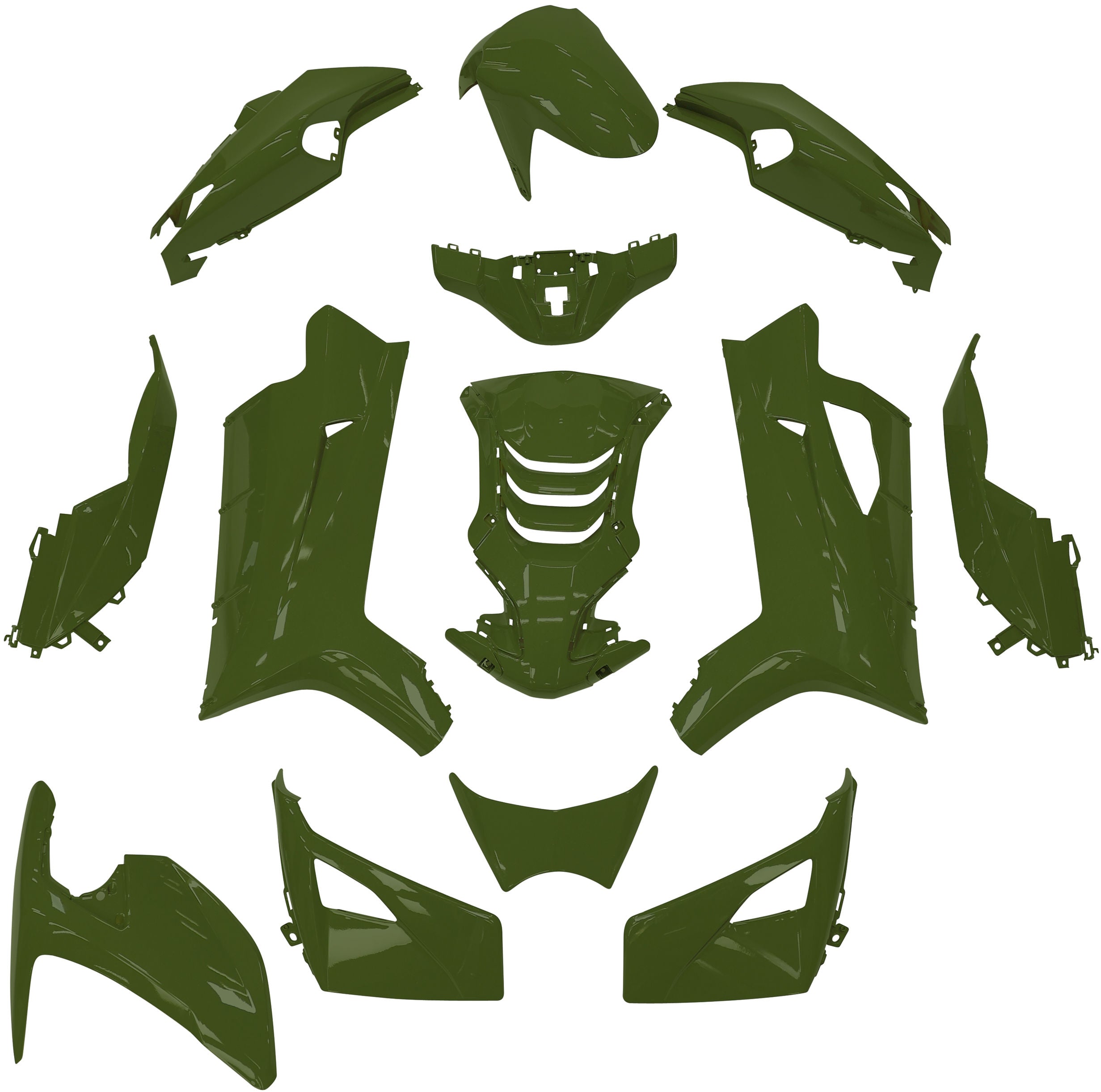 Edge plaatset 14-delig voor peugeot speedfight 4 - districtgroen