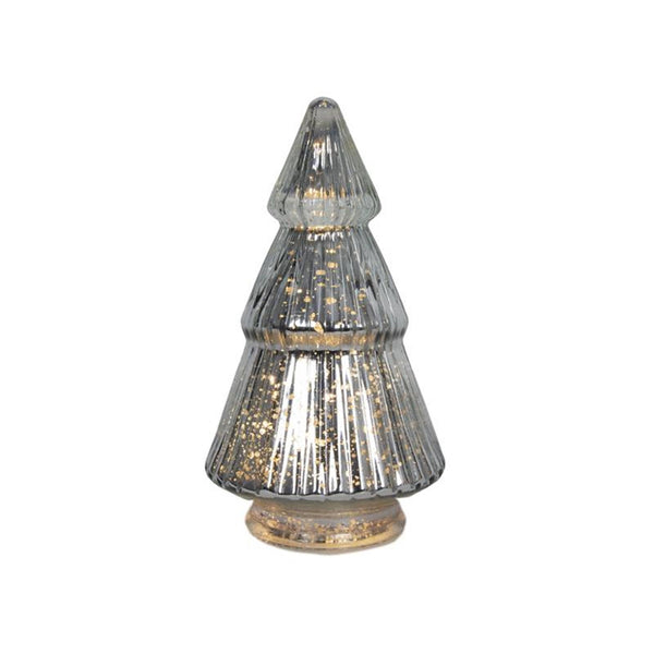 Svenska living beeld kerstboom glas led zilver 19cm