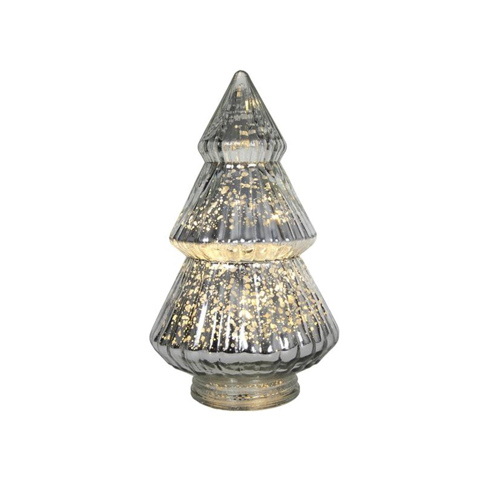 Svenska living beeld kerstboom glas led zilver 22cm