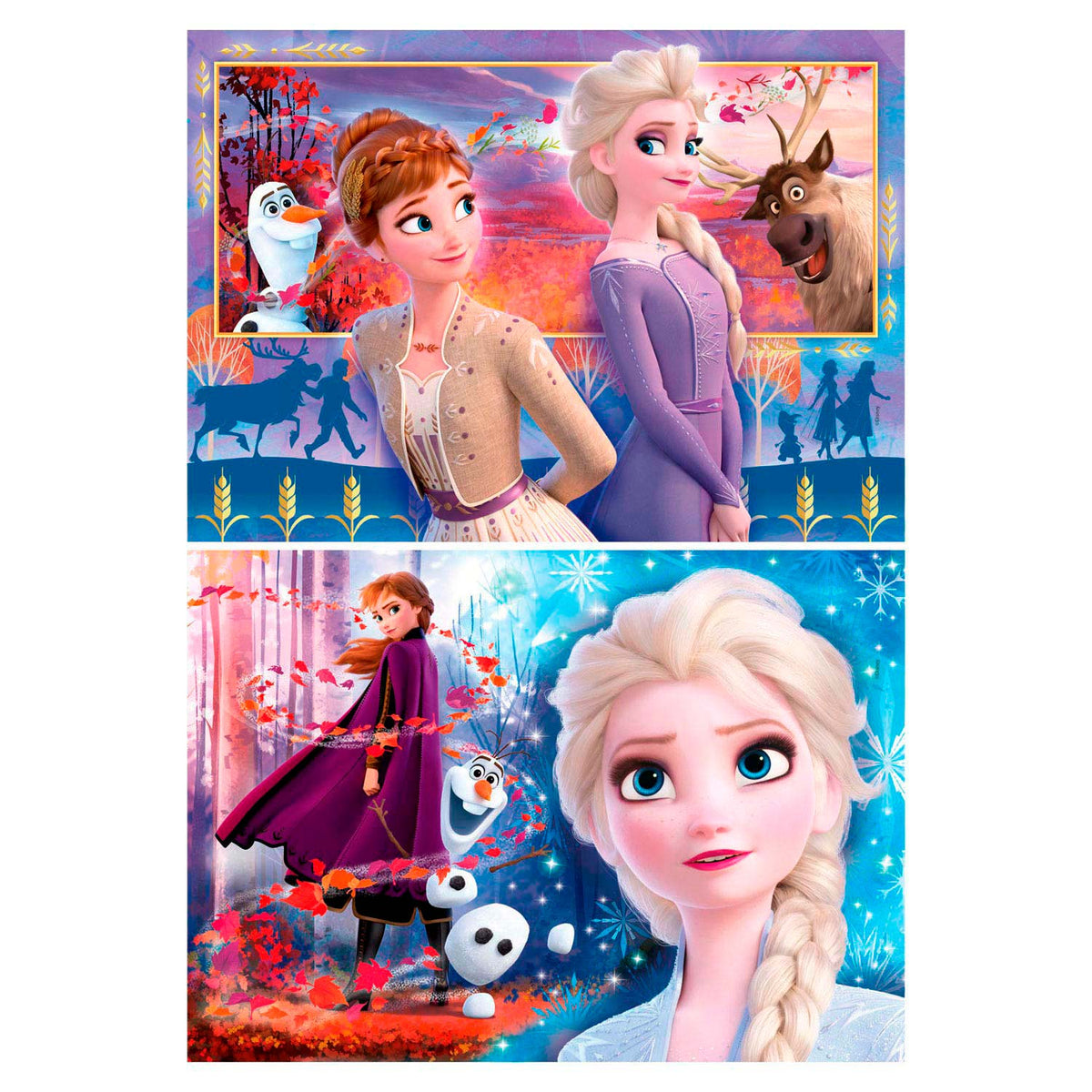 Disney clementoni - puzzel - 2x60 stukjes - frozen 2 - kinderpuzzel - vanaf 10 jaar