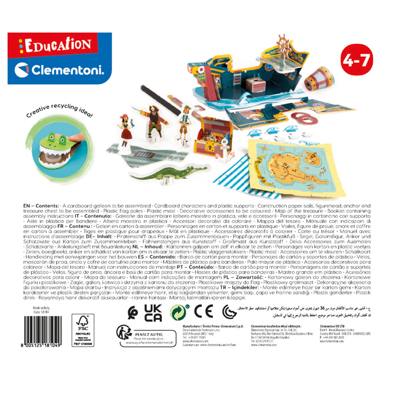 Clementoni Educatie - Bouw Speel Piratenboot