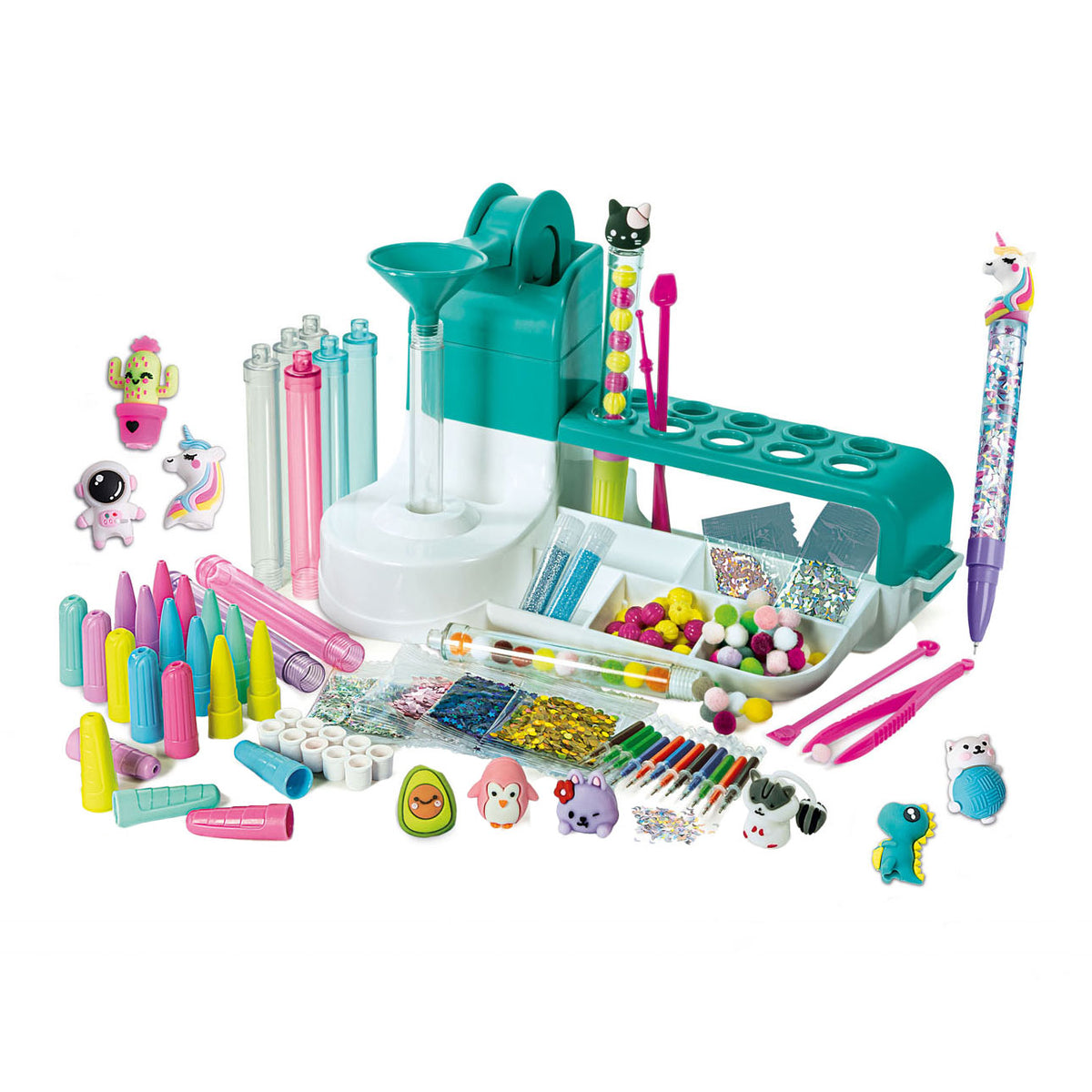 Clementoni idea - pen creation studio - craft kit full of accessories - kawaii glitter pens - the creative gift - from 6 years