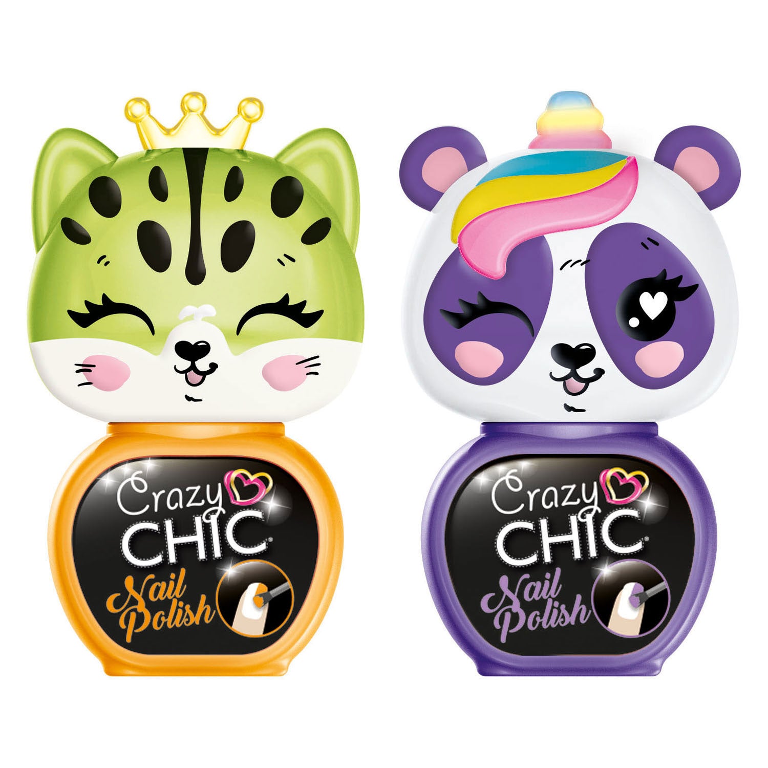 Clementoni gekke chique nagellak oranje paars, 2st.