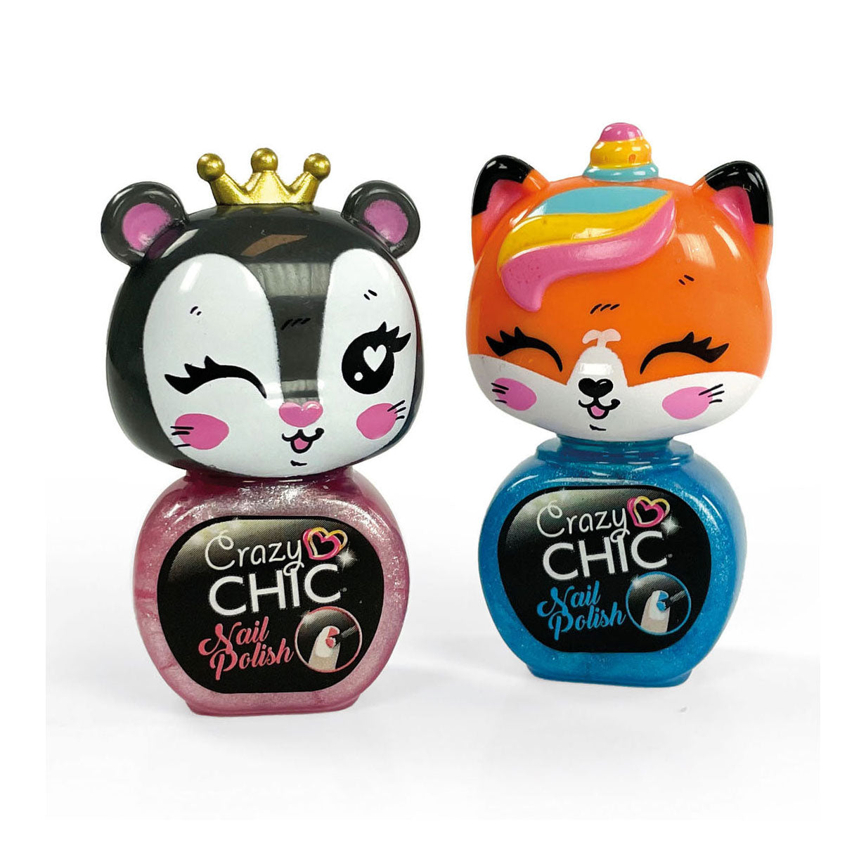 Clementoni gekke chic nagellak blauw rood, 2st.