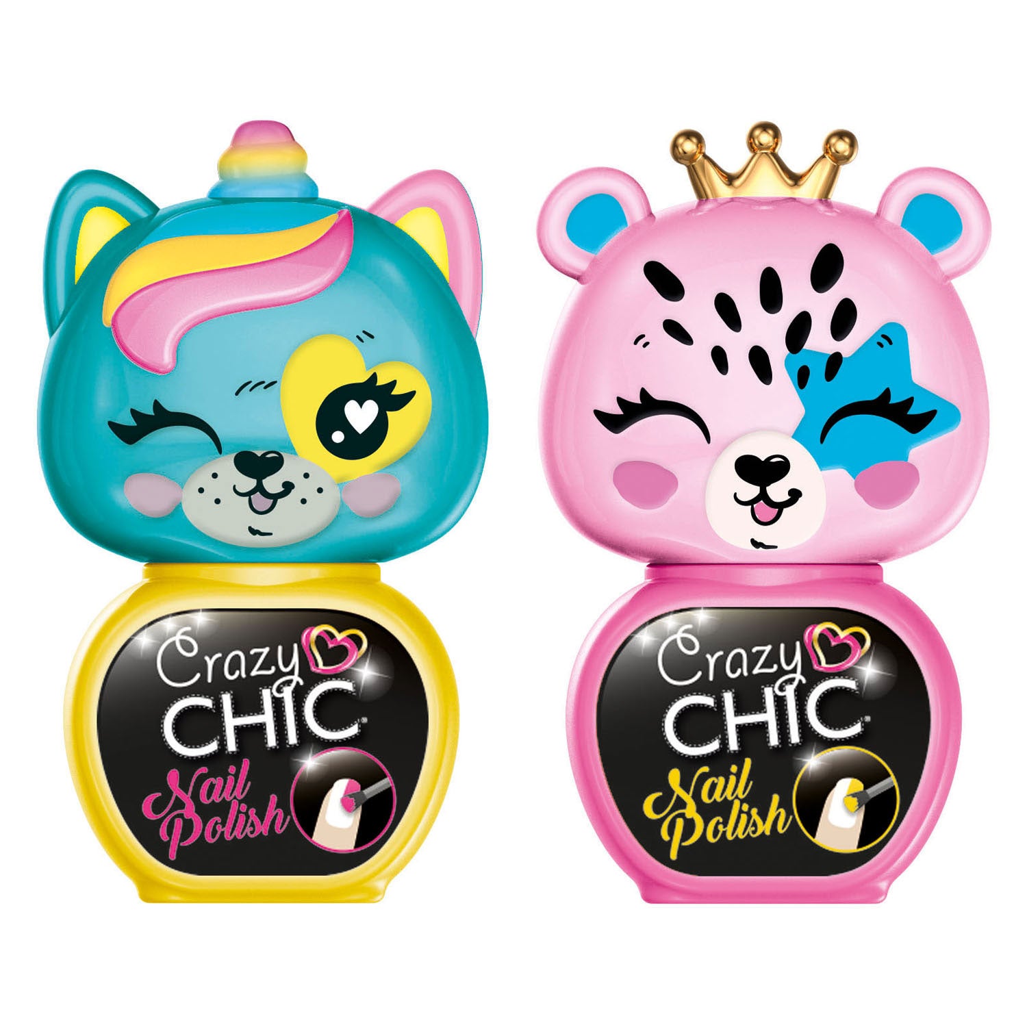 Clementoni gekke chic nagellak geel roze, 2st.