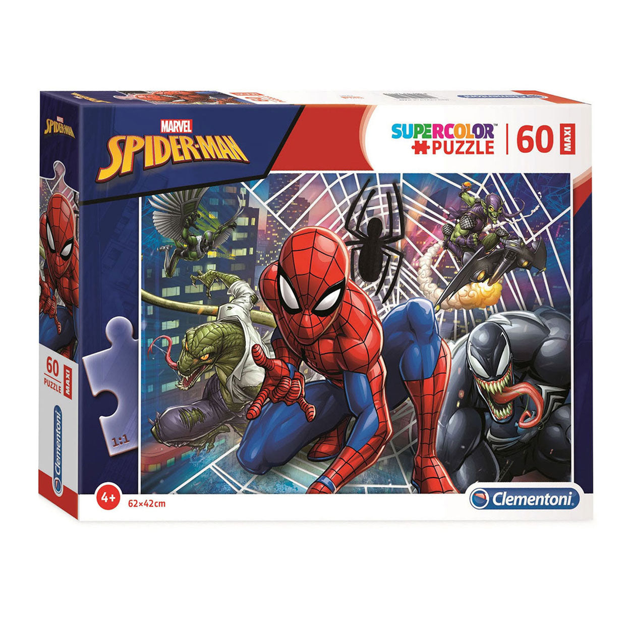 Clementoni legpuzzel super kleur maxi spiderman, 60st.